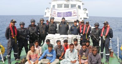 Approx 86 kg of narcotics worth Rs 600 crore has been apprehended alongwith 14 crew from the Pakistani boat.