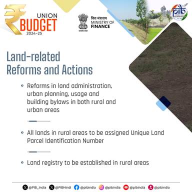 LAND REFORM AND ACTIONS TO BE INCENTIVISED FOR COMPLETION WITHIN NEXT 3 YEARS