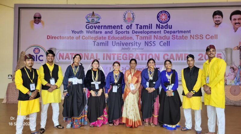 राष्ट्रीय एकीकरण शिविर में उत्तराखंड के स्वयंसेवियों का उत्कृष्ट प्रदर्शन