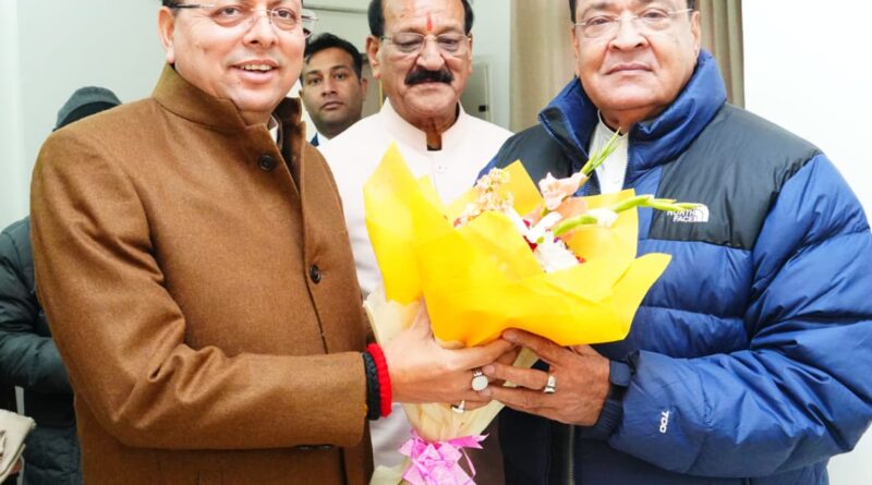 मुख्यमंत्री धामी ने भराड़ीसैंण में नेता प्रतिपक्ष यशपाल आर्य से शिष्टाचार भेंट की