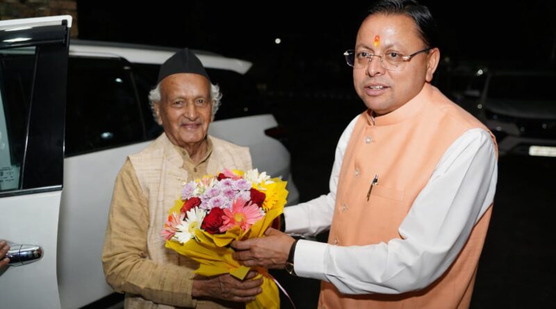 कोश्यारी ने की मुख्यमंत्री धामी से मुलाक़ात