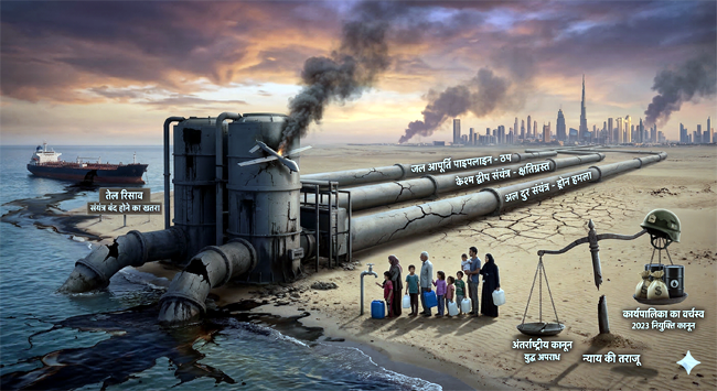 ईरान युद्ध की आग में झुलसती जल आपूर्ति: मध्य पूर्व में गहराता प्यास का संकट