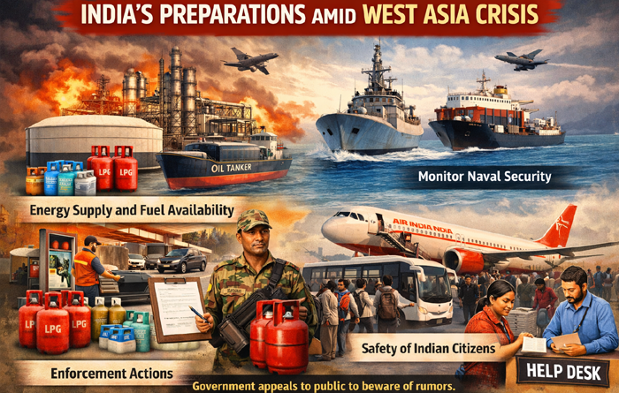 पश्चिम एशिया संकट के बीच सरकार अलर्ट: ईंधन आपूर्ति, समुद्री सुरक्षा और भारतीयों की मदद के लिए व्यापक इंतजाम