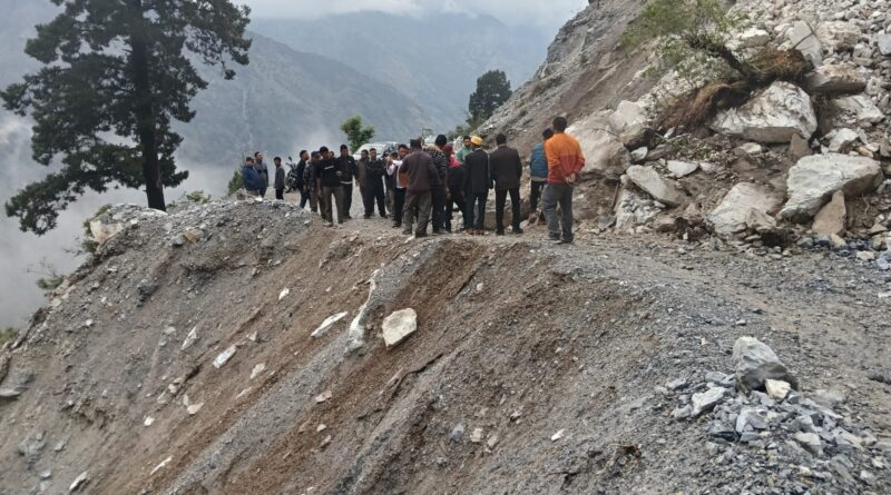 ओलावृष्टि से घेस घाटी में फसलें चौपट, सड़क भी बाधित