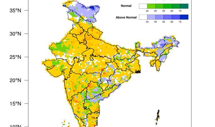 देश में 2026 के दक्षिण-पश्चिम मानसून के मौसमी (जून से सितंबर) वर्षा के सामान्य से कम रहने की संभावना