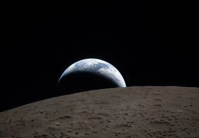 First Photos From NASA Moon Flyby Show Setting Earth and Eclipse