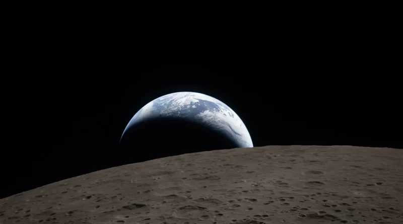 First Photos From NASA Moon Flyby Show Setting Earth and Eclipse
