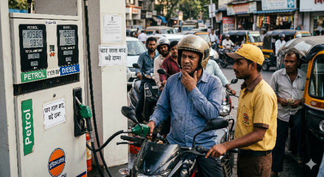 चार साल बाद बढ़े पेट्रोल-डीजल के दाम, आम आदमी पर बढ़ेगा महंगाई का बोझ