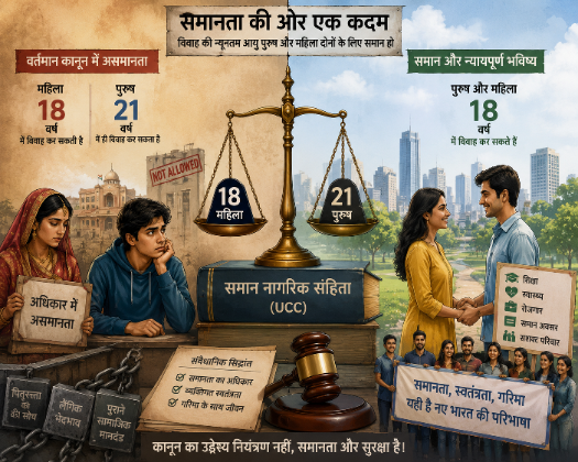 समान नागरिक संहिता – विवाह की उम्र में असमानता क्यो?