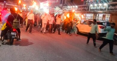 जंतर-मंतर घटना के विरोध में कांग्रेस का मशाल जुलूस