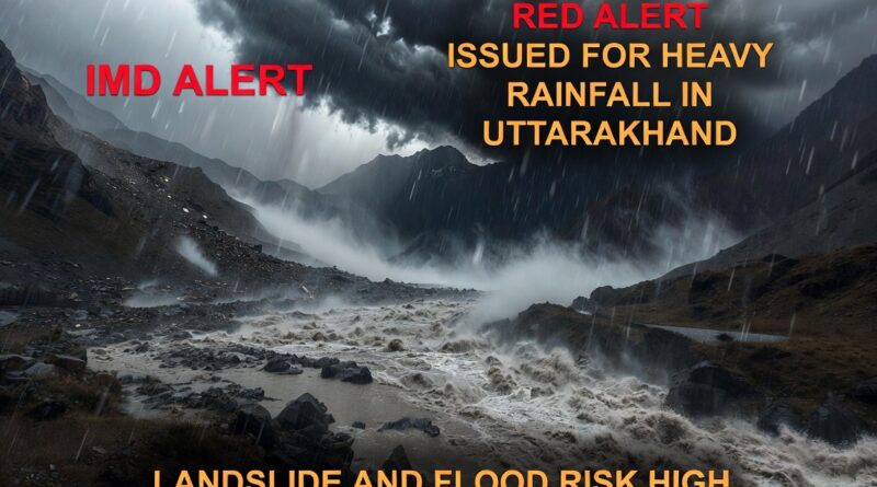 उत्तराखंड में अगले तीन दिन भारी से बहुत भारी बारिश का अलर्ट,