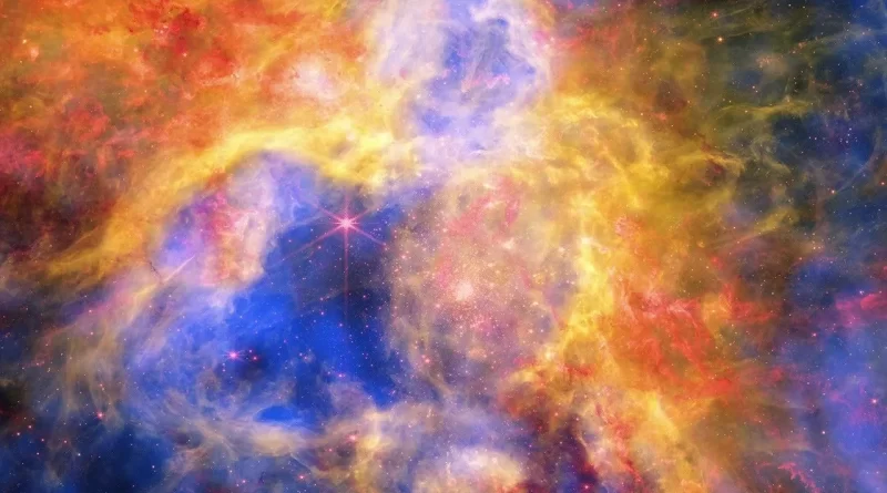 Colorful Collage of Tarantula Nebula