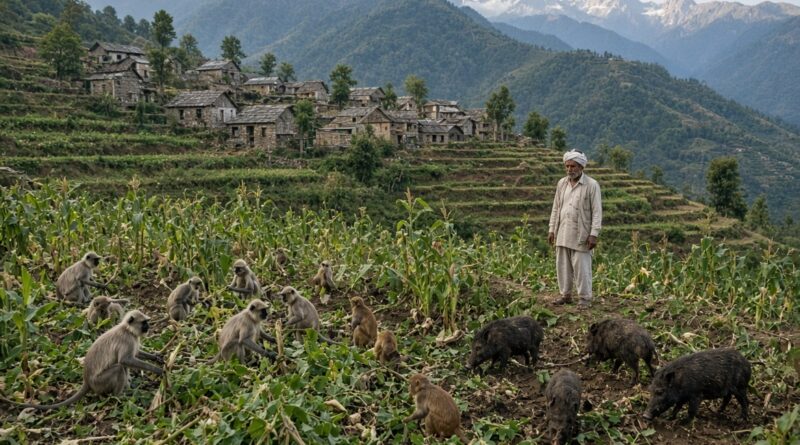 गौचर में बंदर, लंगूर और सुअरों का आतंक, काश्तकार परेशान