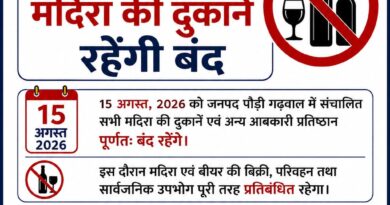 स्वतंत्रता दिवस पर पौड़ी जिले में मदिरा की दुकानें रहेंगी बंद