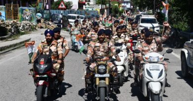 आईटीबीपी की 8वीं वाहिनी ने निकाली तिरंगा बाइक रैली