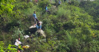 द्वारी-भौन मार्ग पर 200 मीटर गहरी खाई में गिरी पिकअप, चालक-हेल्पर ने कूदकर बचाई जान