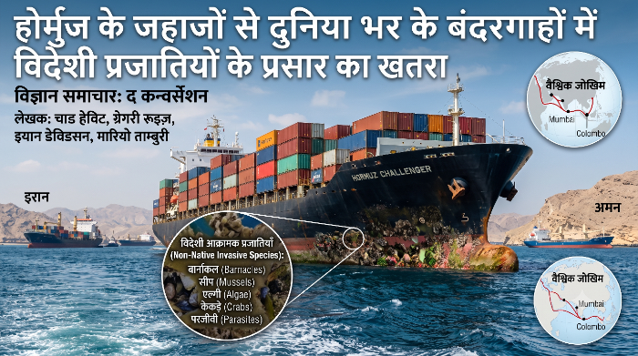होर्मुज के जहाजों से दुनिया भर के बंदरगाहों में विदेशी प्रजातियों के प्रसार का खतरा