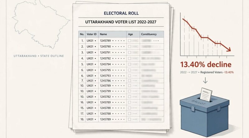 उत्तराखंड की मतदाता सूची में 2022 के विधानसभा चुनावों की तुलना में 11.07 लाख मतदाता घटे
