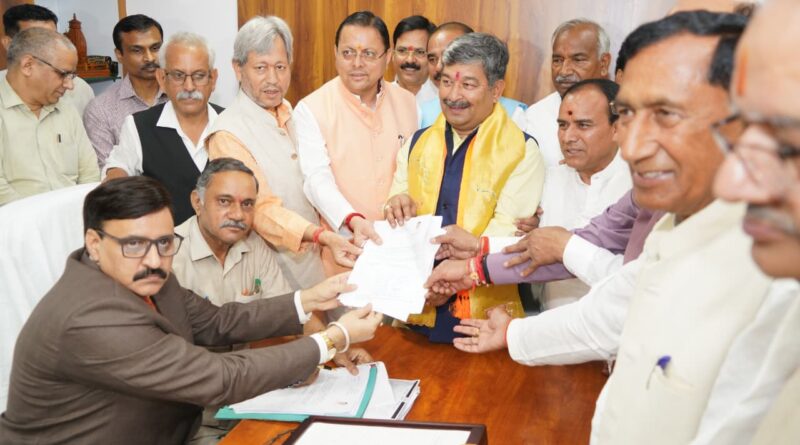 दिनेश आर्य ने राज्यसभा के लिए किया नामांकन, मुख्यमंत्री धामी समेत भाजपा के दिग्गज रहे मौजूद