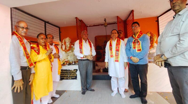 रिठाली के शिव मंदिर में गणेश और हनुमान की मूर्तियों की प्राण प्रतिष्ठा