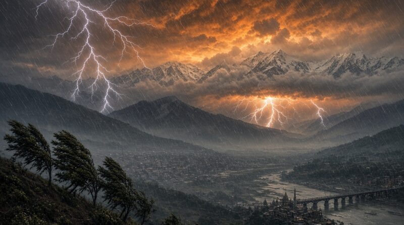 उत्तराखंड में मौसम का कहर जारी, सात जिलों में बारिश और तूफान की चेतावनी